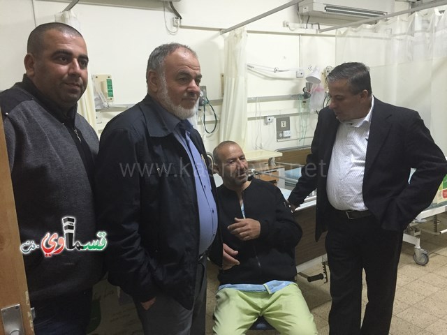 الرئيس عادل بدير ونوابه  في مُعايدة مرضية للسيد نكسون فريج والعديد من مرضى كفرقاسم في مستشفى هشارون